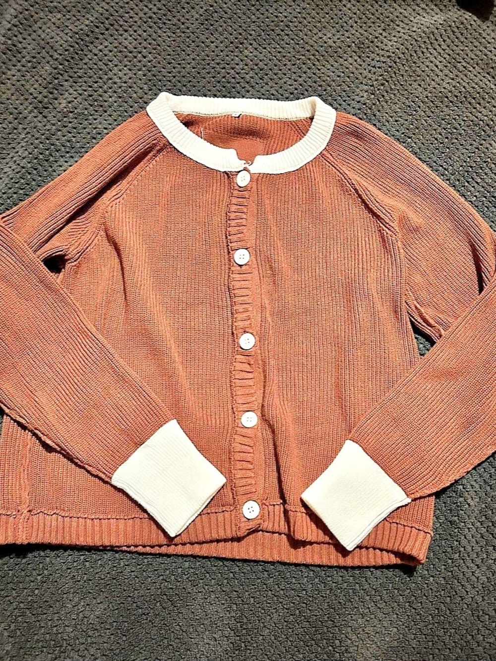 Brown & Cream Cardigan Size Small